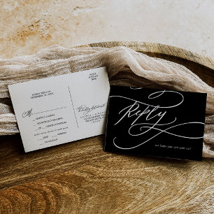 Romántico   Tarjeta Postal de RSVP de Comida Impri