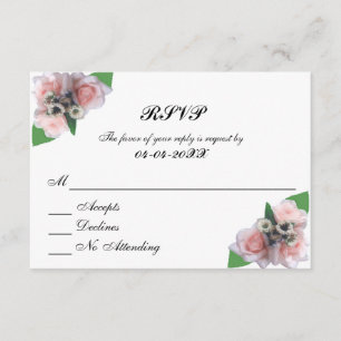 Romántico tres rosas rosadas moda floral RSVP