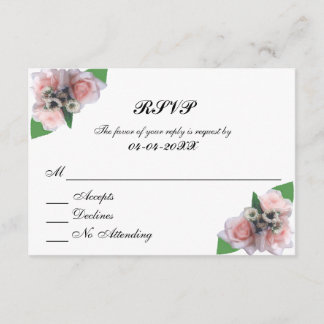 Romántico tres rosas rosadas moda floral RSVP