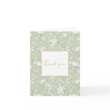 Romántico Verde Blanco Floral Agradecimiento