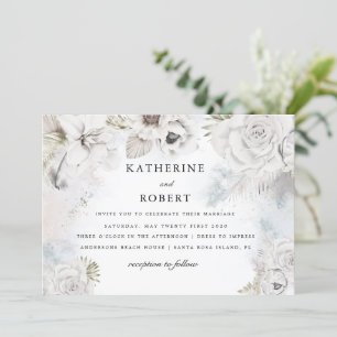 Romántico y elegante Invitación a la boda floral