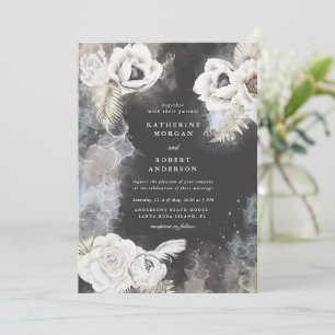 romántico y elegante invitación a la boda floral p