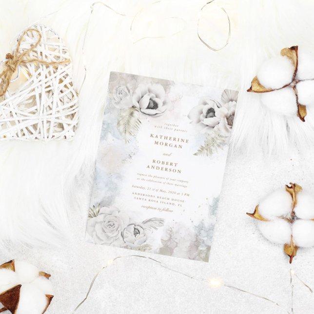 romántico y elegante invitación a la boda floral p (Subido por el creador)