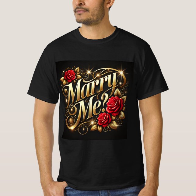 Románticos Rosas de oro se casan conmigo camiseta