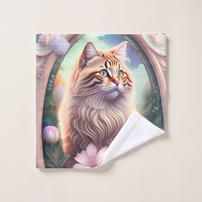 Romantik Katze mit Blumen (Toallita)