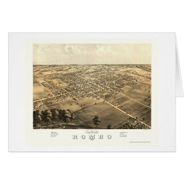 Romeo, mapa panorámico del MI - 1868 (Anverso (Horizontal))