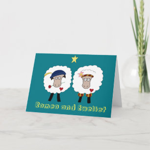 Romeo y tarjeta de felicitación en blanco de