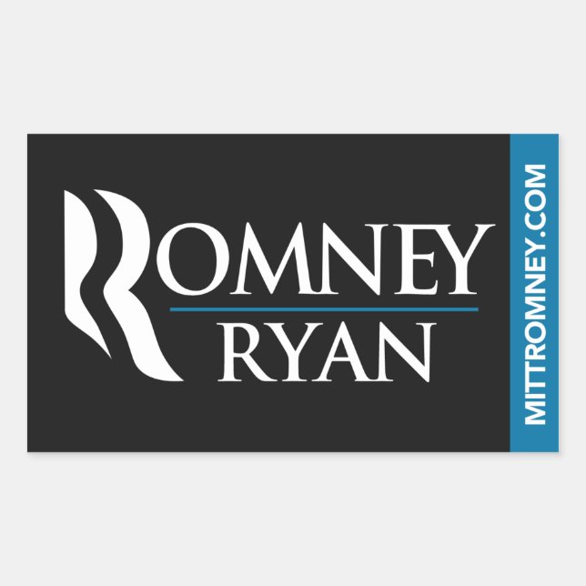 Romney Ryan Logo Pegatina Black (Anverso)