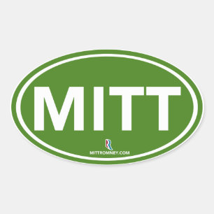 Romney Ryan Mitt Pegatina Oval (Verde)