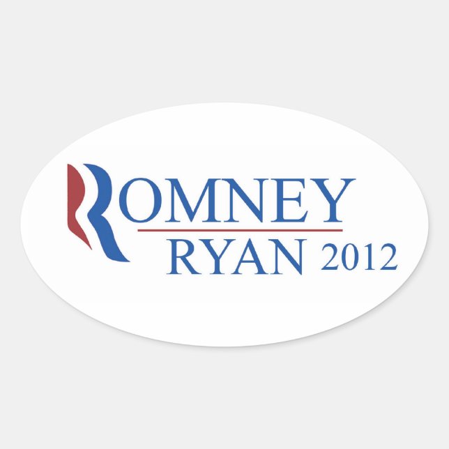 Romney Ryan Pegatina de Oval 2012 (Anverso)