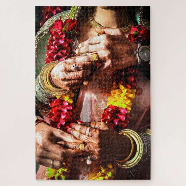 Rompecabezas 1014 pc. Boda hindú Novia & Groom (Vertical)