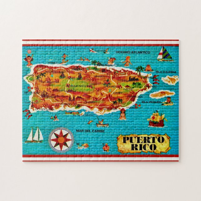 Rompecabezas 11x14 de español de Puerto Rico (Horizontal)