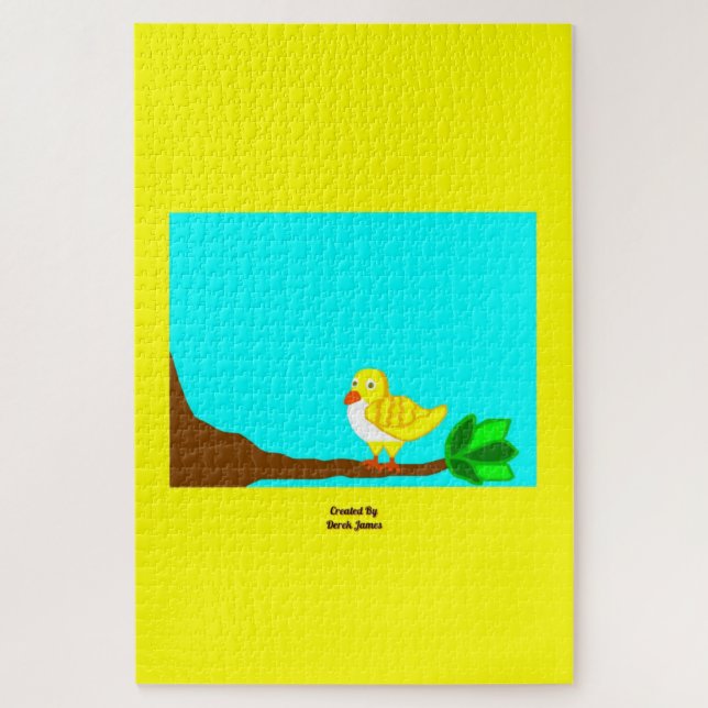Rompecabezas 20" del pájaro del amarillo de la (Vertical)