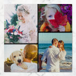 Rompecabezas 4 fotos redondeadas<br><div class="desc">Haz que tus fotos se diviertan con este rompecabezas de rompecabezas de fotos redondeadas personalizado de color negro.</div>