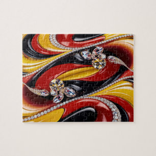 Rompecabezas abstracto diseño moderno colores belg