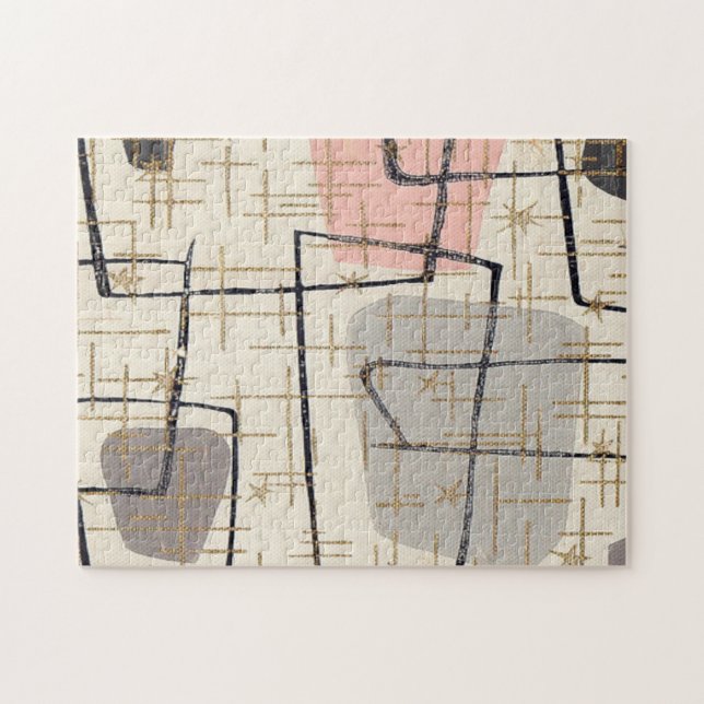 Rompecabezas abstracto moderno de los mediados de (Horizontal)