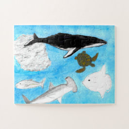 Rompecabezas acuarela de Ocean Animals, 30 piezas