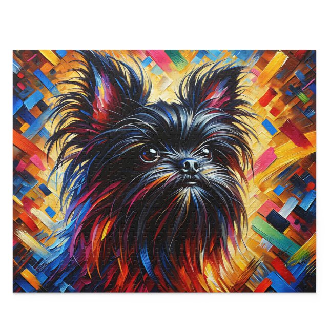 Rompecabezas Affenpinscher: Jigsaw Terrier Mono Ne (Whimsical Belge Affenpinscher Acrylic Style Art Print)