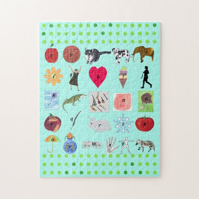 Rompecabezas alfabéticos con imágenes y letras (Vertical)