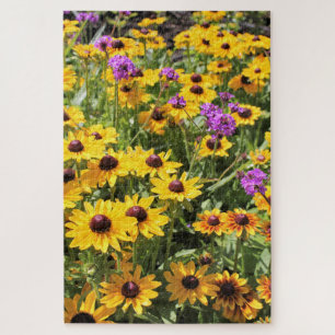 Rompecabezas amarillo brillante de las flores