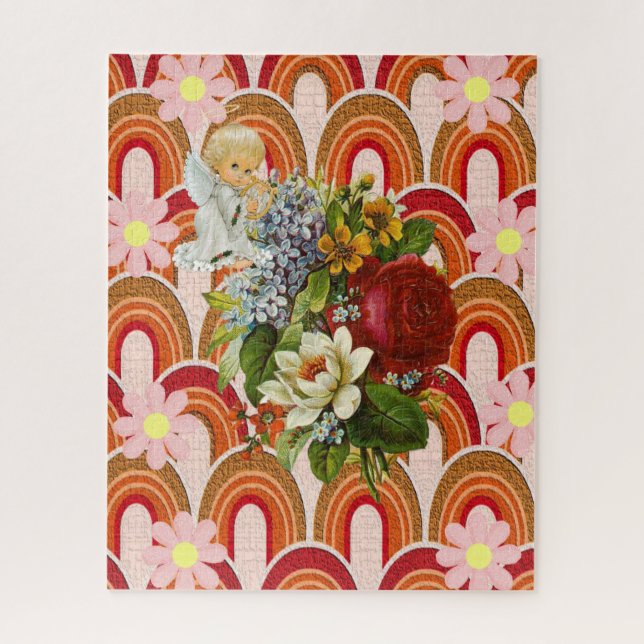 Rompecabezas Ángel Floral Victoriano (Vertical)