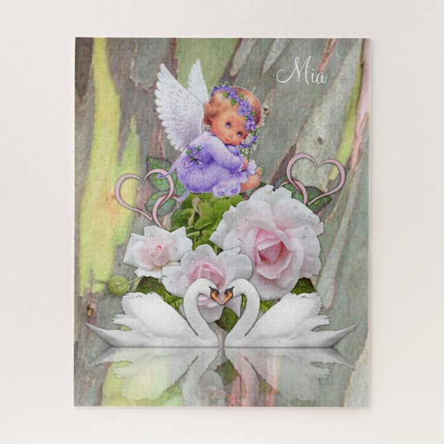 Rompecabezas Angel White Swans (Vertical)