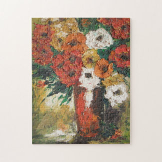 Rompecabezas Ann Hayes Pintando Flores Rojas Mezcl
