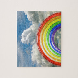 Rompecabezas - Arcoiris 3D contra cielo nublado