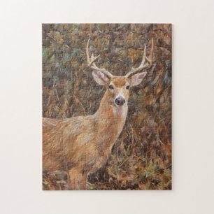 Rompecabezas Artístico de Ciervo con Cornamenta