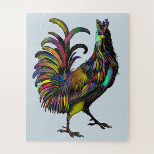 ROMPECABEZAS ARTÍSTICO DE GALLO COLORIDO