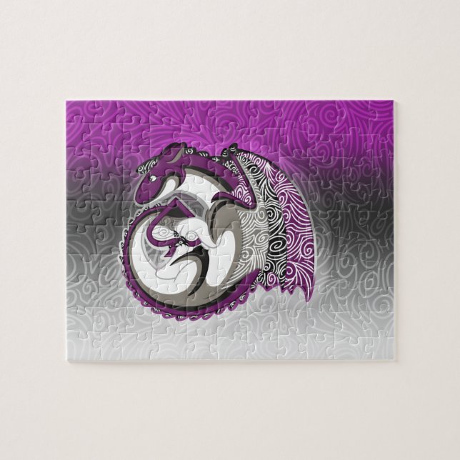 Rompecabezas asexual del dragón del orgullo (Horizontal)