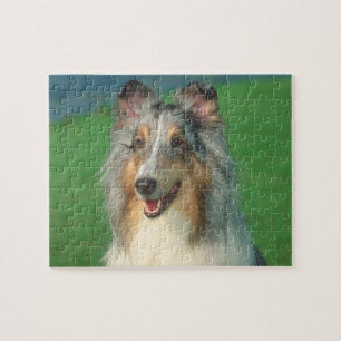 Rompecabezas áspero del perro del collie de la
