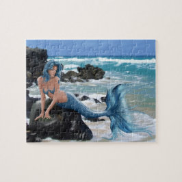 Rompecabezas azul de la sirena