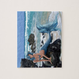 Rompecabezas azul de la sirena