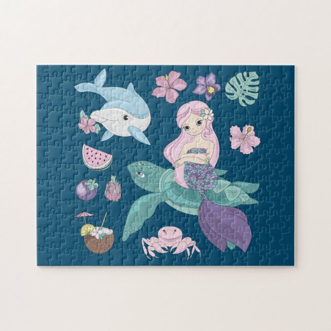 Rompecabezas "bajo el mar" para los chicas. (Horizontal)