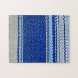 Rompecabezas - Bandas azules en Crochet