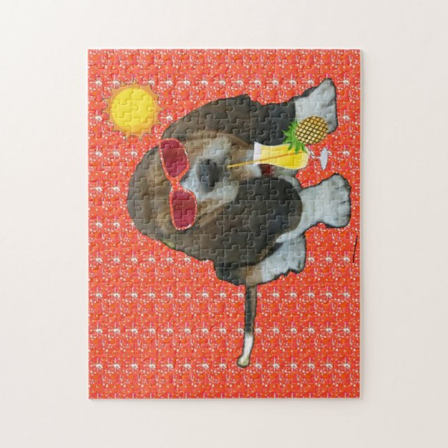 Rompecabezas Bebé Basset Hound Summer Time (Vertical)