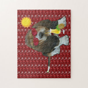 Rompecabezas Bebé Basset Hound Summer Time