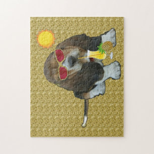 Rompecabezas Bebé Basset Hound Summer Time