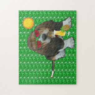 Rompecabezas Bebé Basset Hound Summer Time