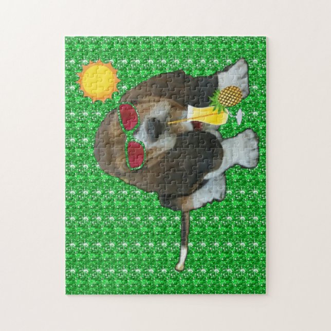 Rompecabezas Bebé Basset Hound Summer Time (Vertical)