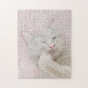 Rompecabezas blanco del gato