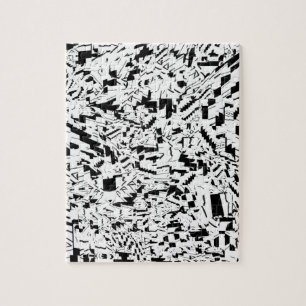 Rompecabezas blanco y negro de las formas