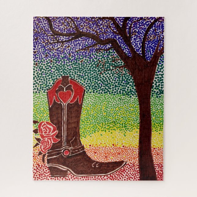 Rompecabezas - Bota y árbol (Vertical)