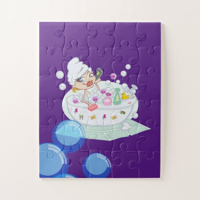 Rompecabezas burbuja baño morado (Vertical)