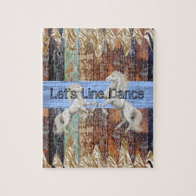 Rompecabezas Caballo Blanco Madera Hagamos Baile (Vertical)