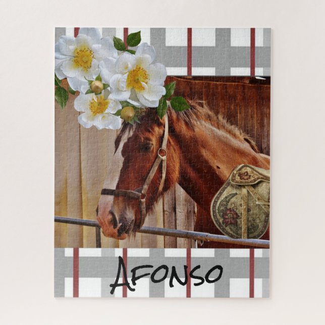 Rompecabezas Caballo Floral (Vertical)