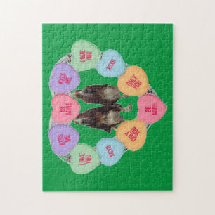 Rompecabezas Candy Love Hearts with Basset