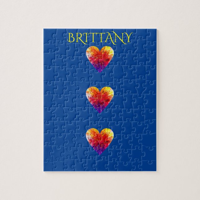 Rompecabezas cardíaco con nombre personalizado. (Vertical)