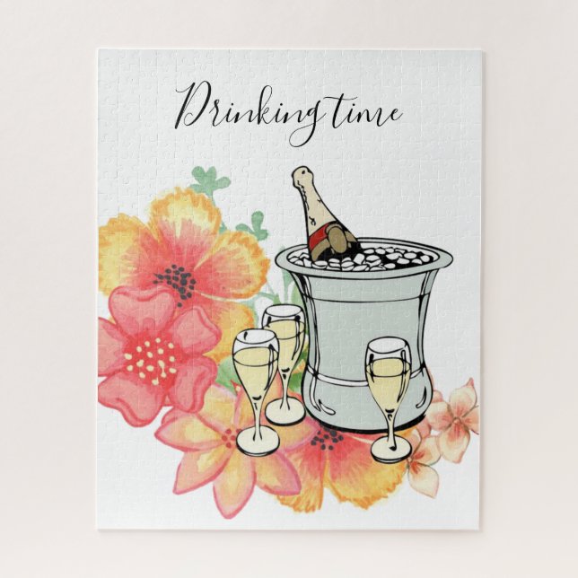 Rompecabezas Champagne Time Floral (Vertical)